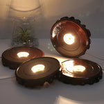 support lampe led marron texture bois classique câble usb base bois led neutral warm