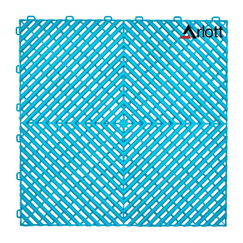 tapis sol modulaires antidérapants bleu noir blanc moderne connecteurs clip système