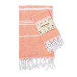 serviette table rayée moderne bleu clair vert rose gris jaune orange violet coton polyester