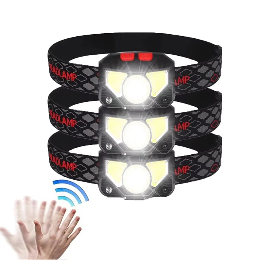 lampe frontale led rechargeable usb modes éclairage camping pêche nuit escalade chasse couleur noir