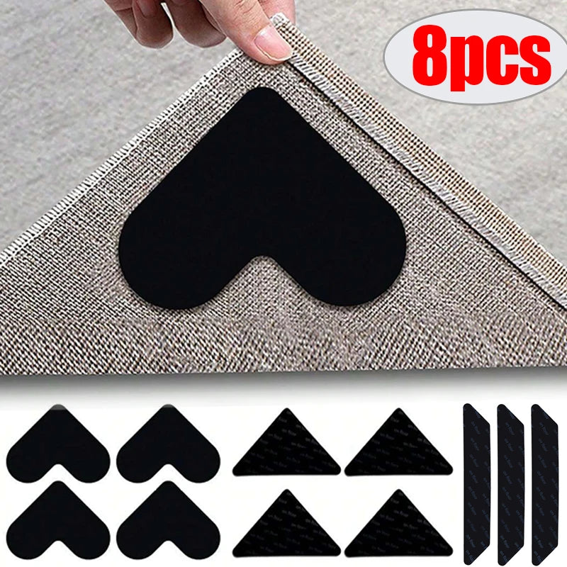 tapis gris moderne motifs adhésifs réutilisable pack pièces