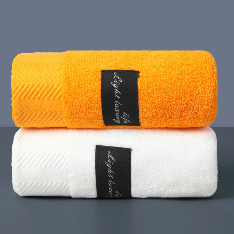serviettes coton absorbantes rayées moderne orange blanc gris clips toilette durable qualité