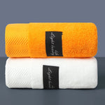 serviettes coton absorbantes rayées moderne orange blanc gris clips toilette durable qualité