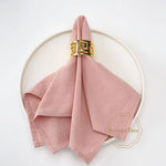 serviettes table coton rose pâle texture lin classique réutilisable 40x40cm