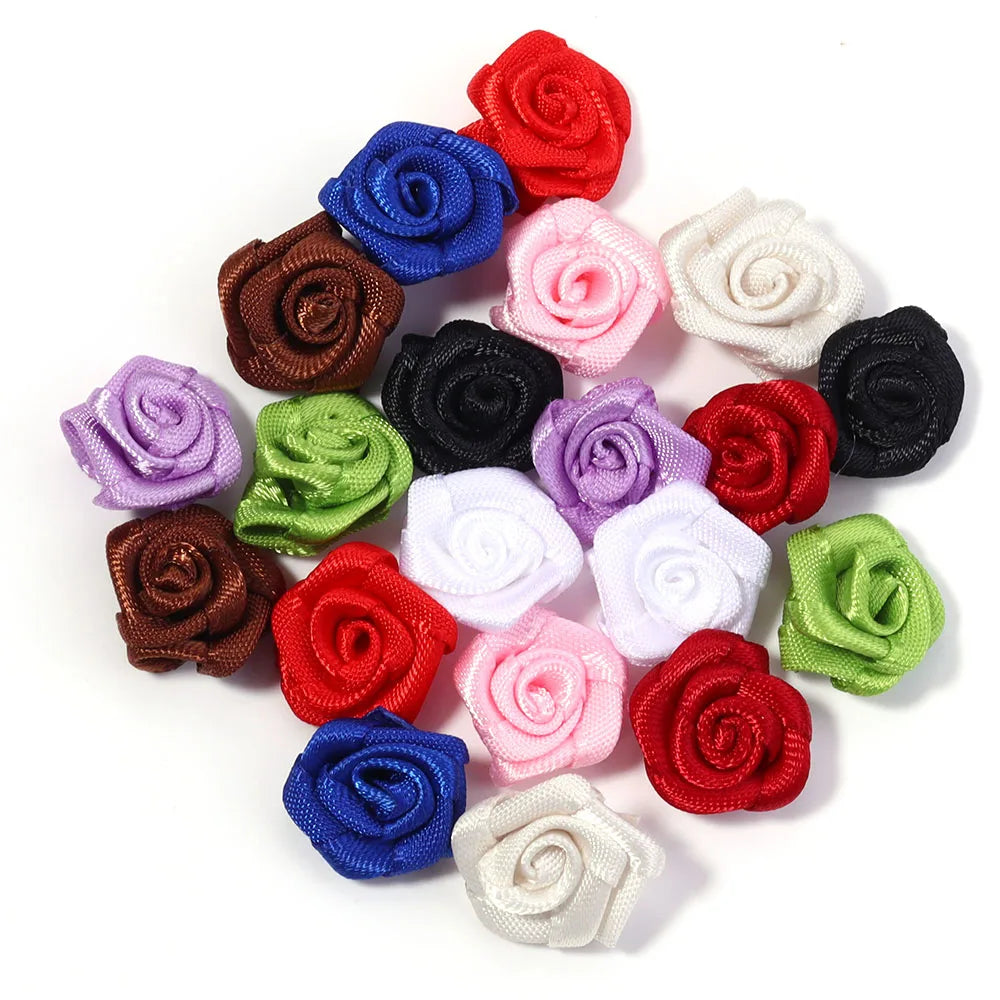 fleurs artificielles roses polyester clips décorations mariage anniversaire intérieur 1.5cm