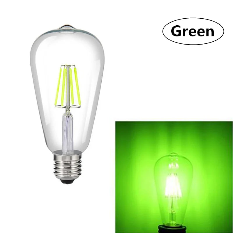 ampoule led filament edison transparente vintage e27 220v 4w blanc chaud 360deg 250lumen chambre