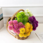 bouquet fleurs artificielles violet jaune vert modernes mariage anniversaire intérieur exposé minimaliste