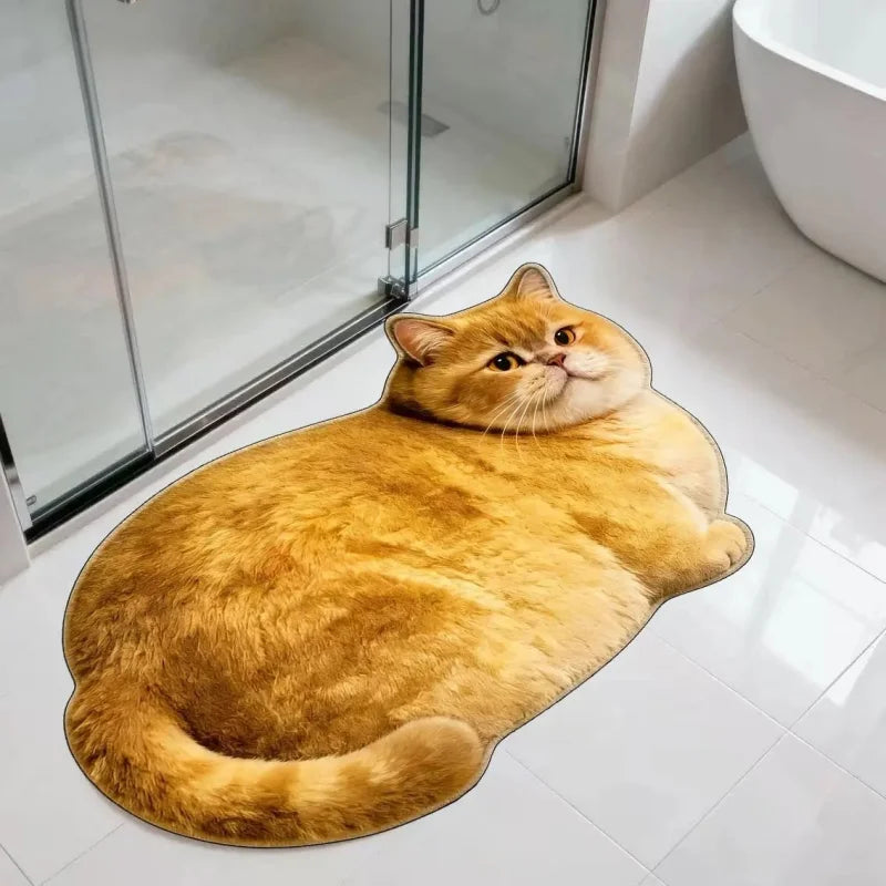 tapis sol forme chat 3d doux antidérapant salle bain chambre enfant décoration moderne