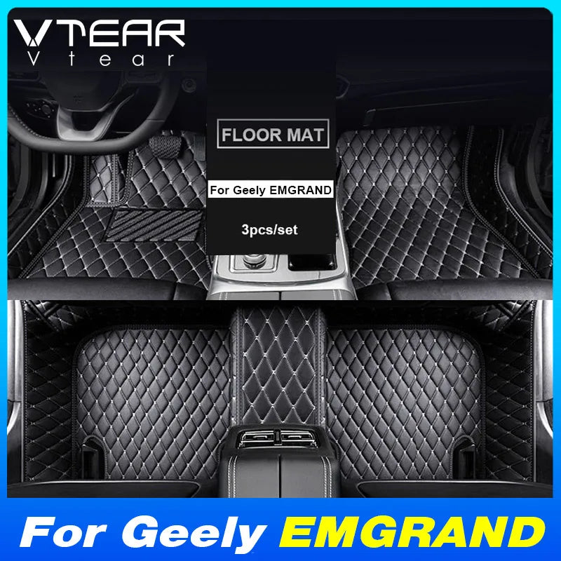 tapis sol voiture cuir noir anti salissure facile nettoyage anti glisse luxueux full coverage