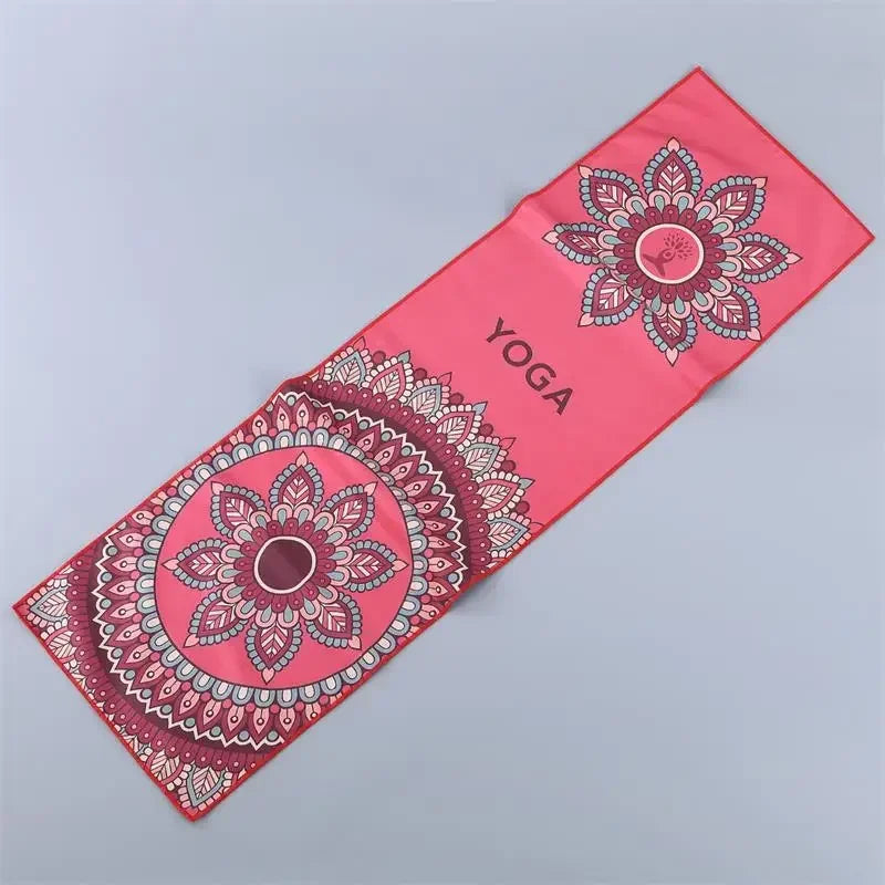 serviette yoga rose bleu mandala motifs floraux moderne 100cm matériaux fibre superfine