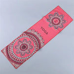 serviette yoga rose bleu mandala motifs floraux moderne 100cm matériaux fibre superfine