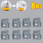 rangements adhésifs clips balai aspirateur moderne transparent blanc gris multifonctionnels