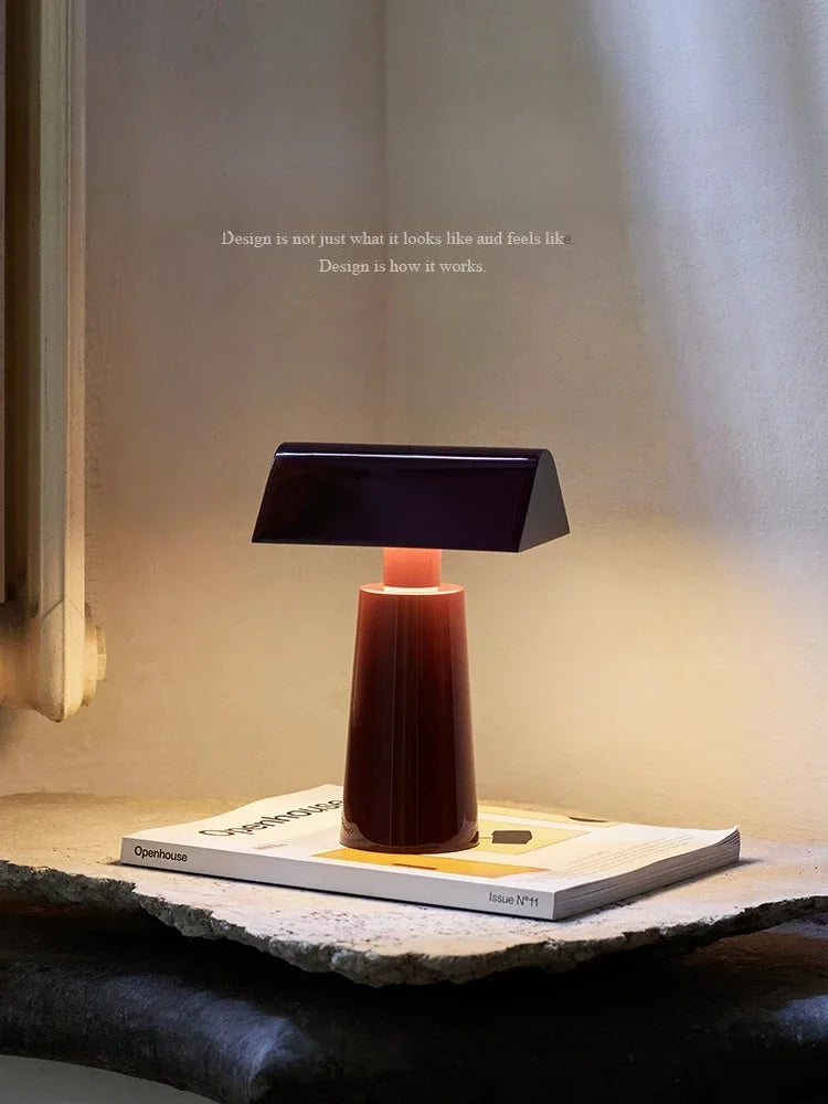 lampe table moderne minimaliste japonais rouge gris clair led intérieur maison