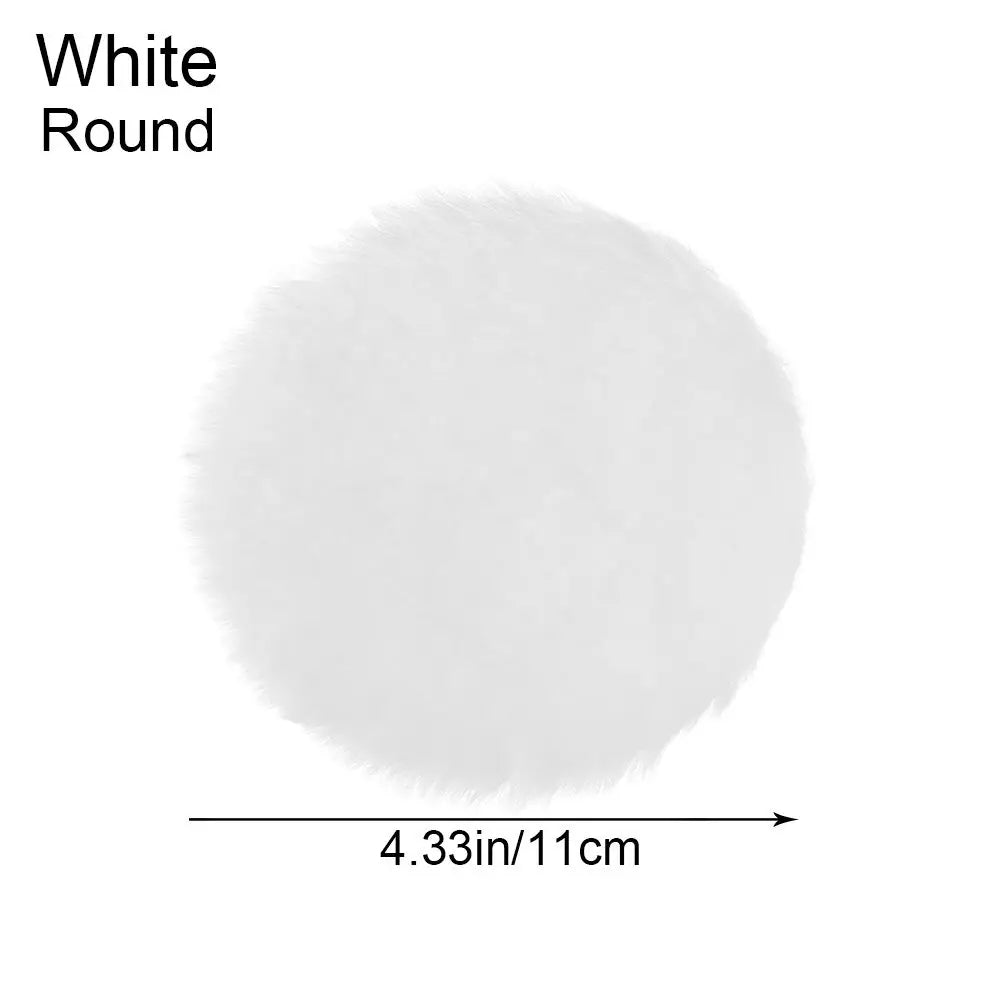 tapis peluche douce moderne rose blanc 11cm 18cm 18.5cm 8cm accessoire poupée maison jouet