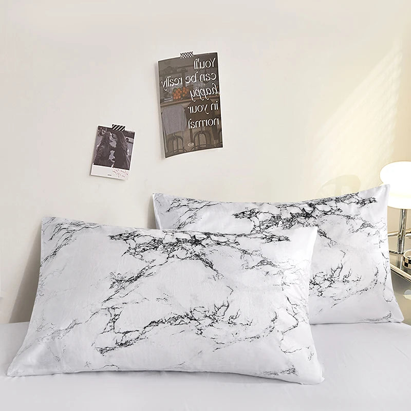 lot deux taies d'oreiller rectangulaires 48x74cm housse coussin décorative motif géométrique moderne