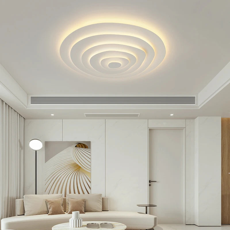 luminaire moderne led circulaire concentrique blanc beigeclair minimaliste contemporain fixepla