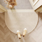 tapis demi circulaire moderne rayures horizontales résistant saleté facile nettoyage vestibule chambre cuisine