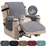 housses chaise gris beige quiltées boucles métalliques poche moderne lavable automne hiver