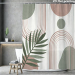 rideau douche moderne géométrique vert rose feuilles palmier opaque polyester minimaliste