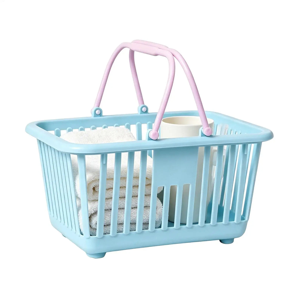 panier rangement rose bleu clair enfant poignées détachables moderne pratique chambre jouets