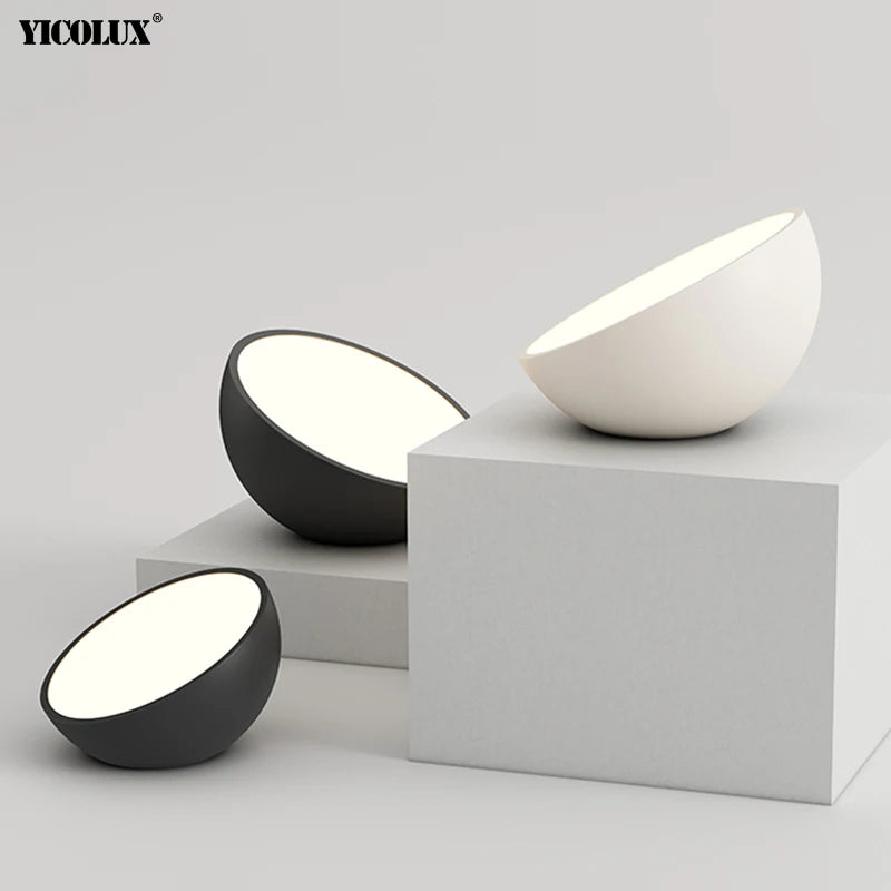 plafonnier led rond moderne blanc noir salon chambre étude intérieur lumière dimmable