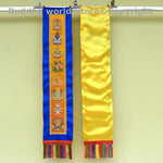 décoration murale rubans brodés multicolores motifs floraux clips métalliques traditionnels