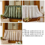 rideau semi transparent polyester broderie végétale tassel beige vert classique