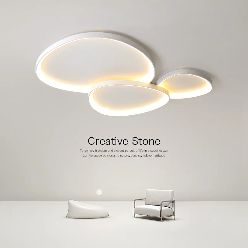 plafonnier led moderne blanc rond lumineux intérieur salon chambre salle manger