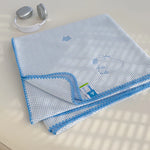 couverture été respirante polyester cooling fibers motif souris hello blanc bleu doux moderne oreillers