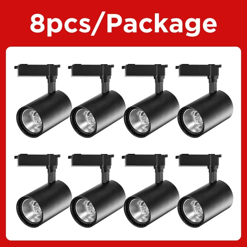 kit spot led rail noir moderne salon magasin éclairage intérieur couleurs