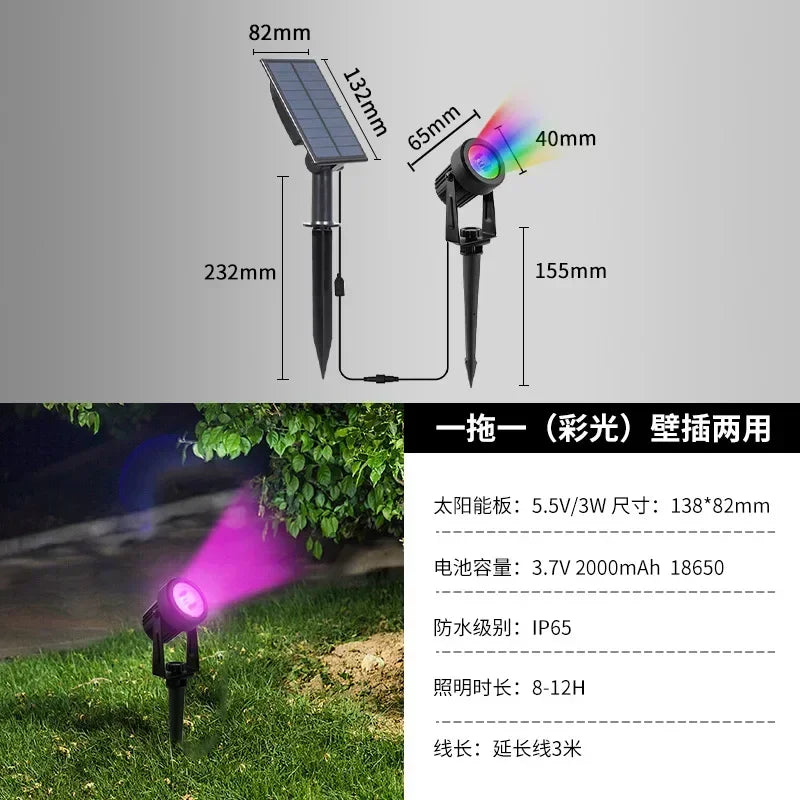 projecteur solaire led ip65 moderne autoinstallation noir opaqueextérieur jardin vacances