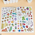 livre activités stickers multicolores animaux fruits dessin animé adhésifs éducatifs créatifs enfants jouetsscrição titles