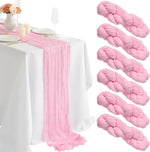 ruban table rose rayures horizontales moderne pompons fleurs séchées 90x180cm occasionnels événements