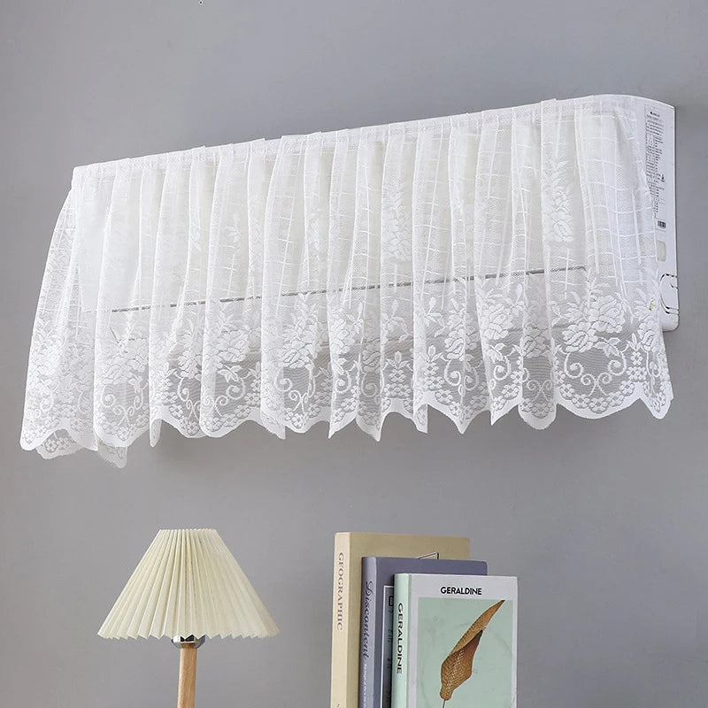 rideau climatisation blanc dentelle motifs floraux translucide classique anti poussière decoration maison