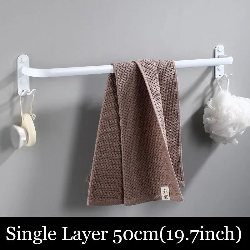 porte serviettes mural blanc moderne aluminium laqué clips trois étages salle bain