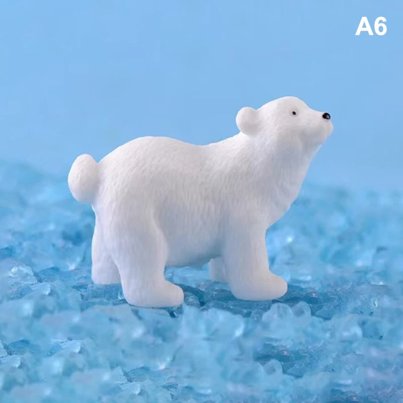 miniature végétale terrarium verre transparent plante verte ours blanc décoration naturelle maison cadeau unique