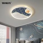 plafonnier led moderne blanc bleu nuit lune étoiles designintérieur lumière chambre enfants