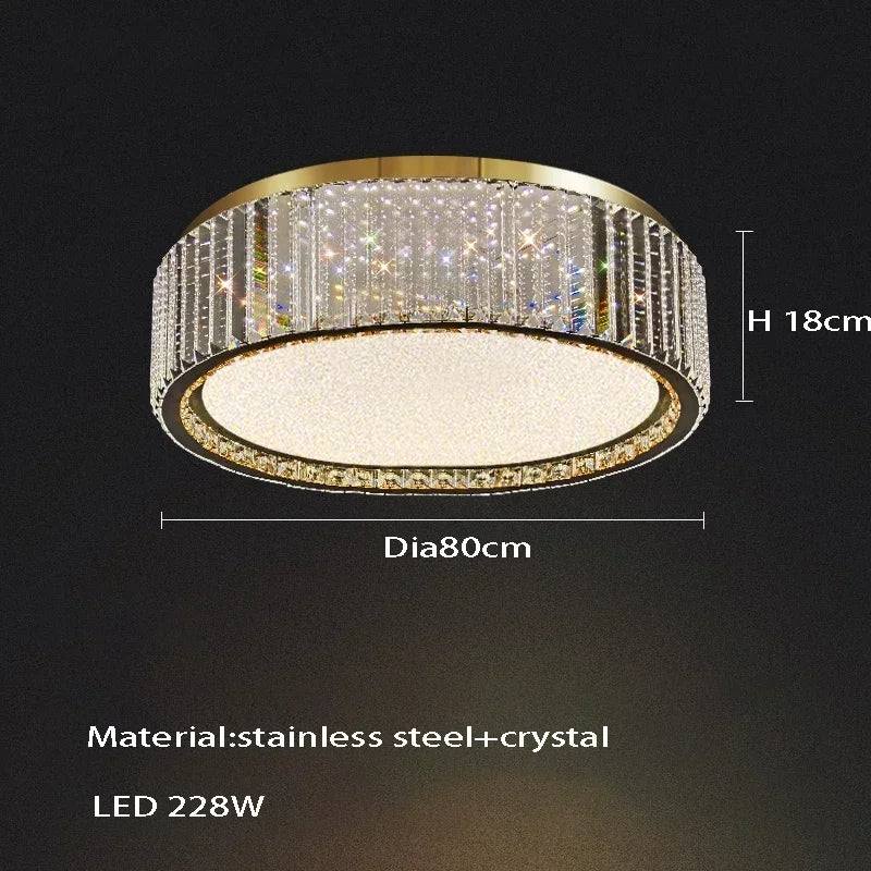 plafonnier moderne élégant or blanc strass brillant lumiere remote dimmable 4200K 3000K 6000K