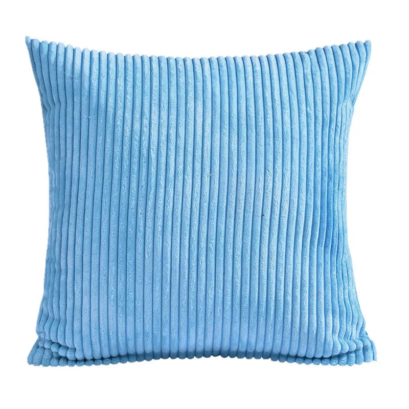 housse coussin carré peluche rayées moderne blanc bleu rouge vert gris rose
