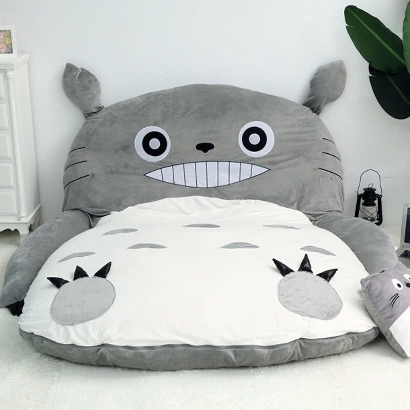 lit gris blanc dessin animé mousse mémoire forme latex doux contemporain enfant superposé tapis