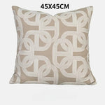 coussins brodés jacquard géométrique moderne marron clair beige nordique polyester face simplecoration voiture