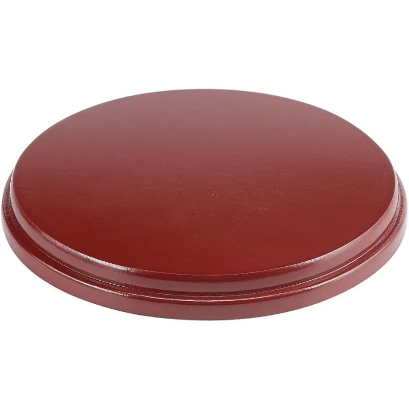 présentoir rond bois rouge foncé classique diamètre 15cm hauteur 1.6cm opaque décoratif boucles doreilles