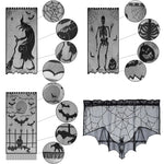 rideau halloween noir toile d'araignée chauves souris imperméable réutilisableextérieurintérieur