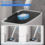 brosse toilette jetable bleu texture granulée clip mural pratique moderne