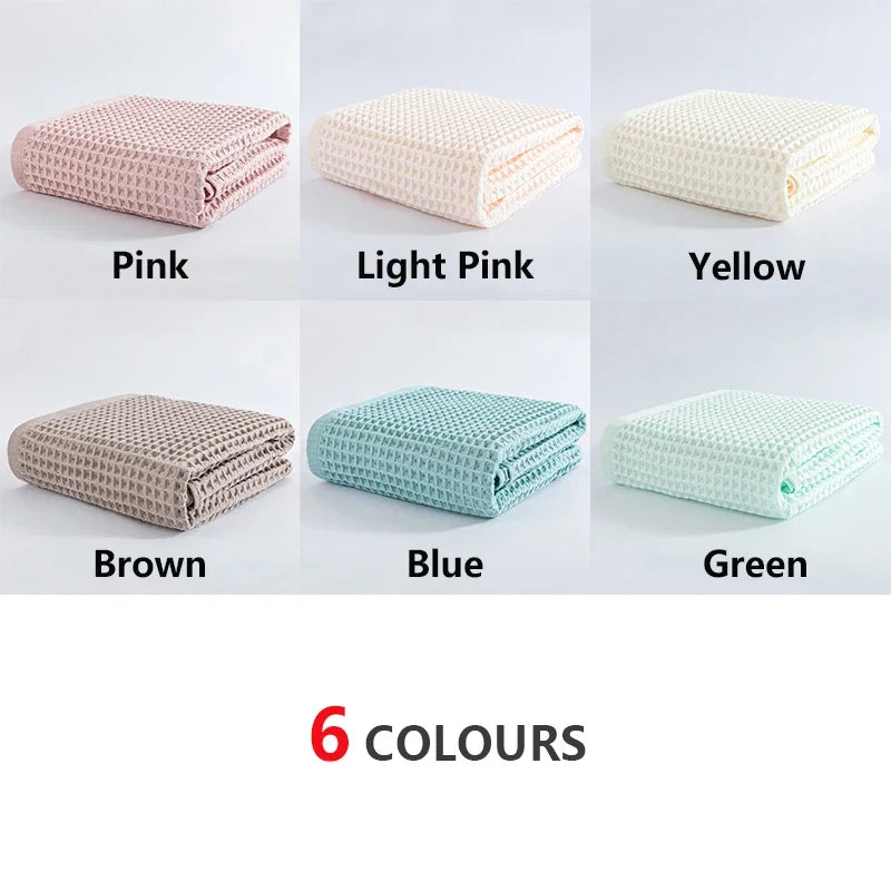 serviettes bain coton carreaux rose clair moderne absorbantes toilette Jaune Marron Bleu Vert