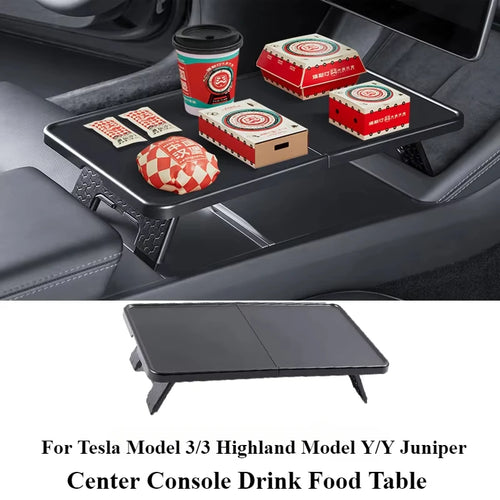 tablette console centrale pliable voiture noire moderne pratique rangement boissons affaires élégante