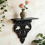 étagères murales décoratives baroques réutilisables noir blanc volutes florales vintage