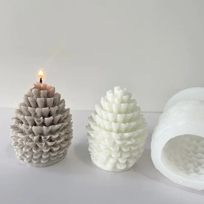 Moule silicone arbre de Noël 3D pomme de pin vue de face