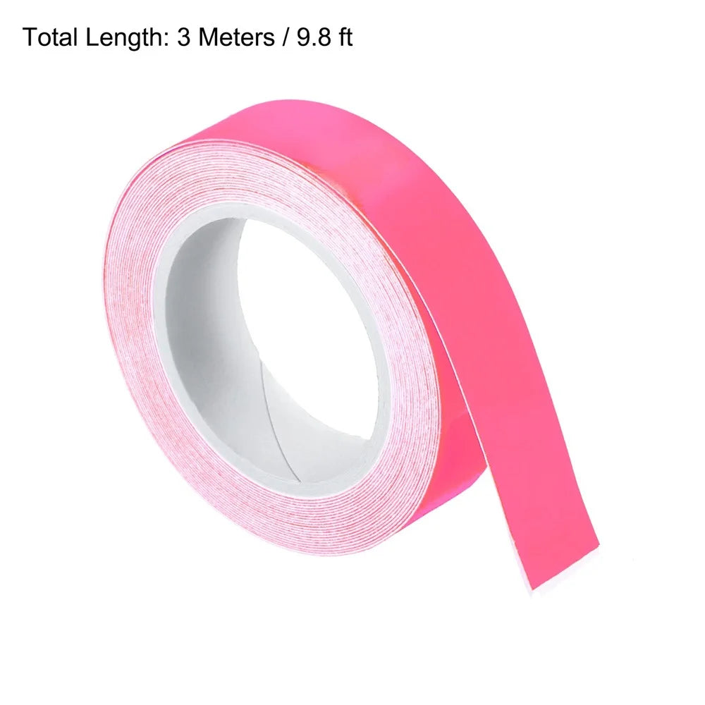 ruban réfléchissant rose opaque moderne adhésif 1cm 1.5cm 2cm 2.5cm 3cm 5cm 3mètres sécurité