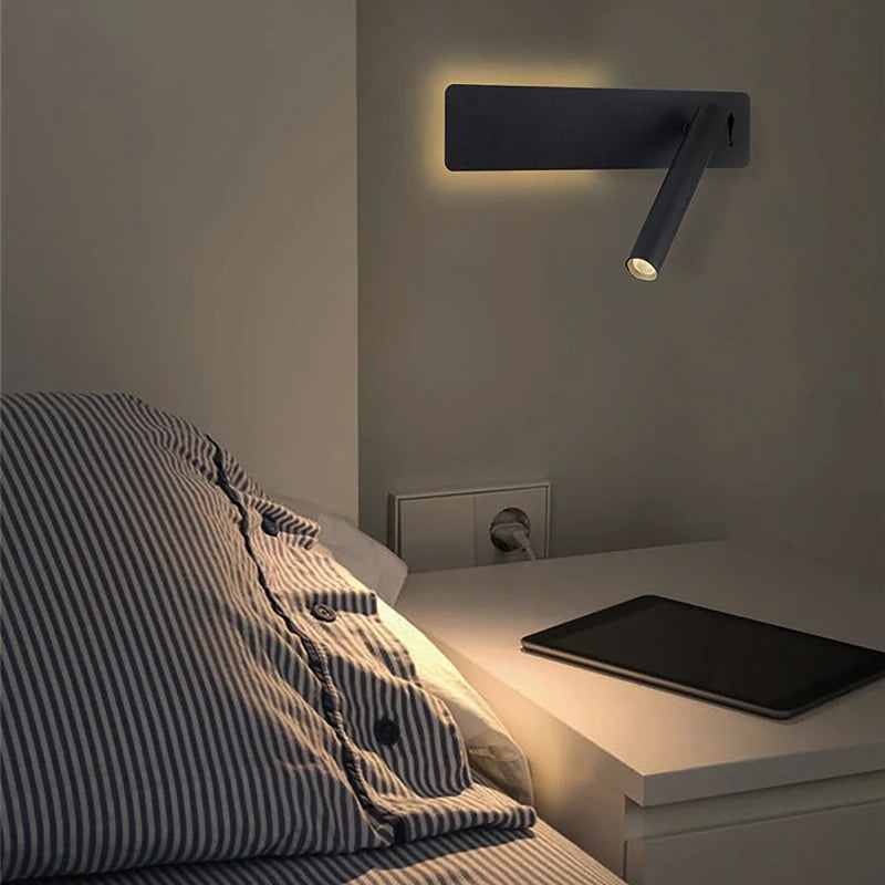 lampe murale led moderne noir bras articulé éclairage directionnel minimaliste chambre coucher étude entree